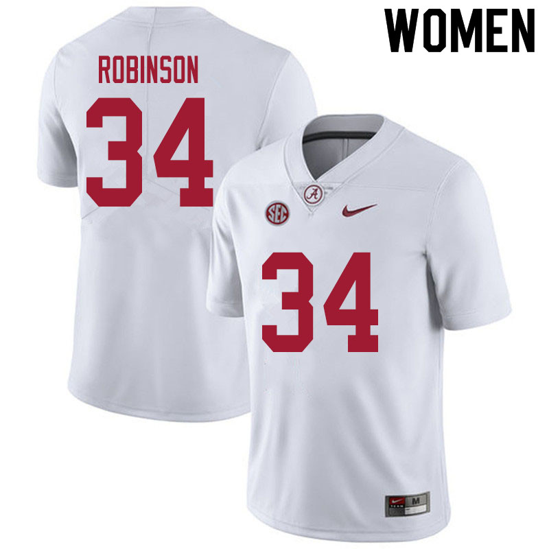 Alabama Crimson Tide Women's Quandarrius Robinson #34 White NCAA Nike Authentic Stitched 2020 College Football Jersey YQ16D47SF